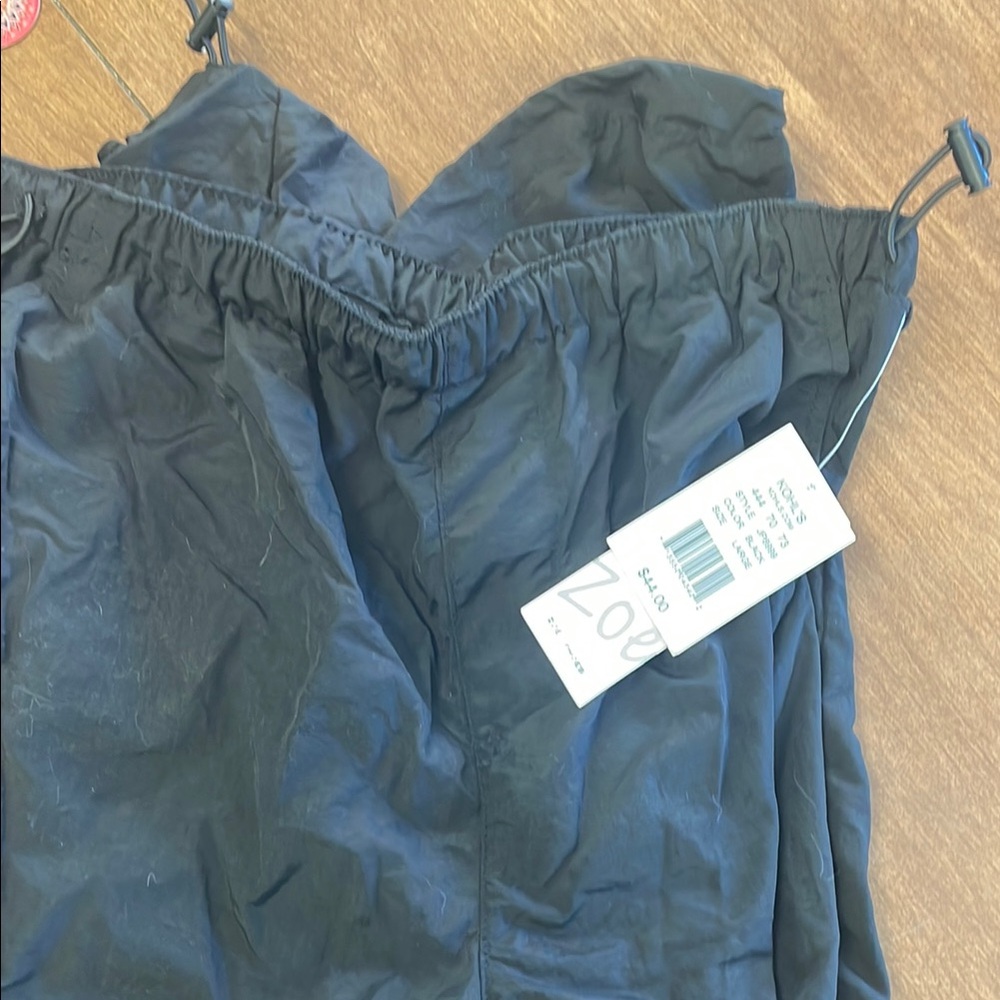 Black Relaxed Fit Track Pants with Elastic Waist